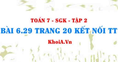 Bài 6.29 trang 20 Toán 7 Kết nối tri thức Tập 2